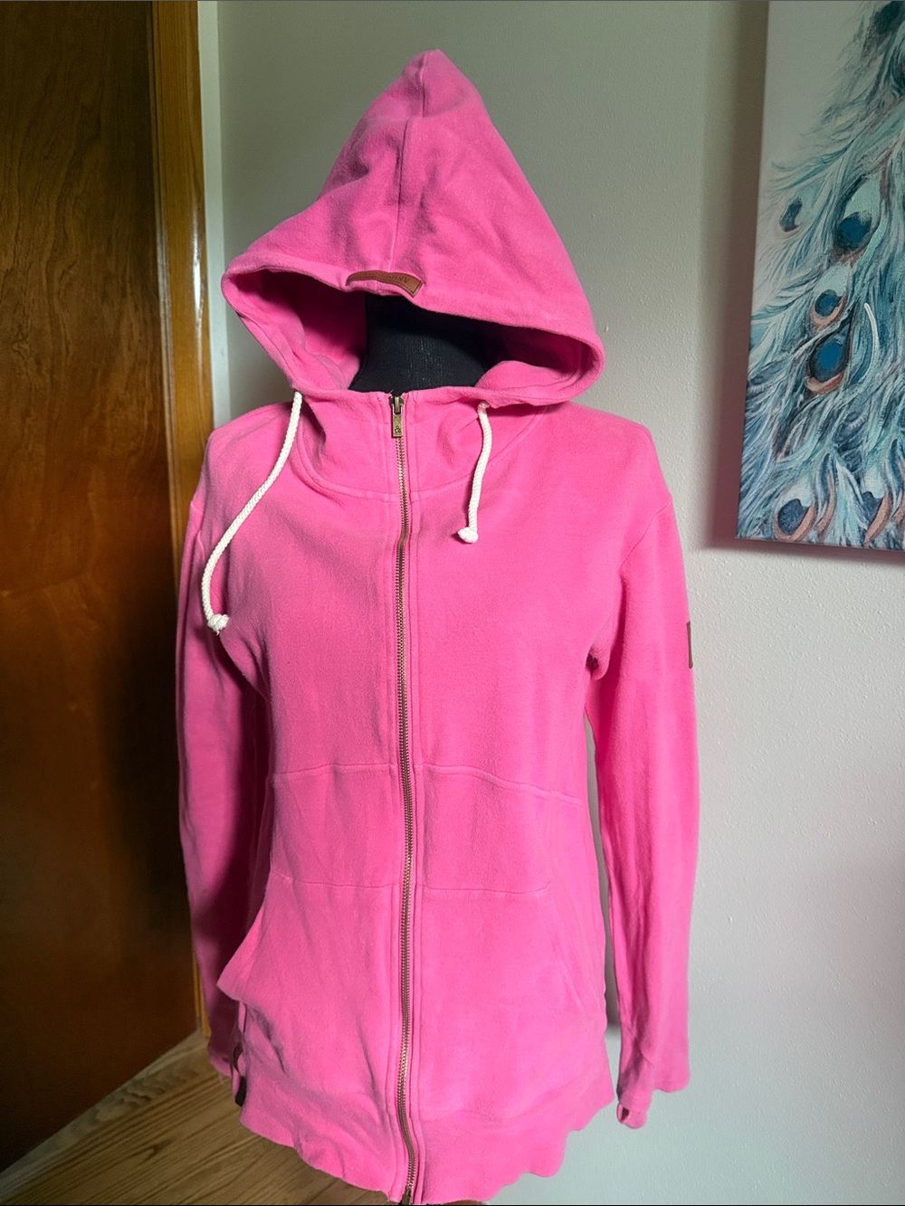 AMPERSAND AVE Bubblegum Pink Zip-Up Hooded Sweatshirt